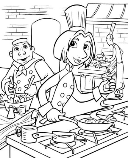 Tranh tô màu nghề đầu bếp – nét vẽ kể chuyện nhà bếp