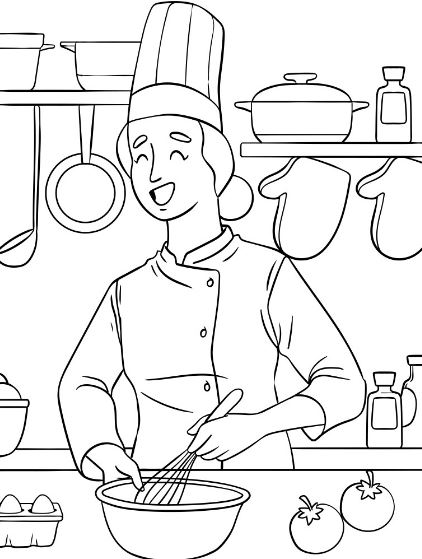 Tranh tô màu món ăn đơn giản cho trẻ mới bắt đầu