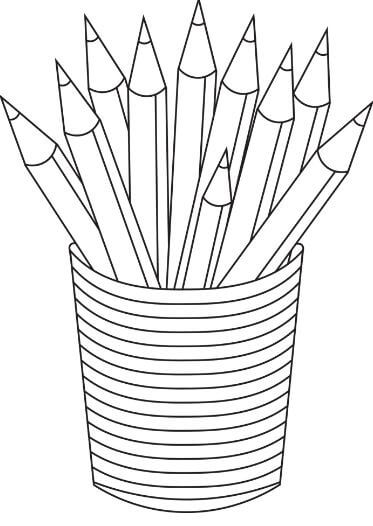 Tranh tô màu hộp bút chì đẹp cho bé