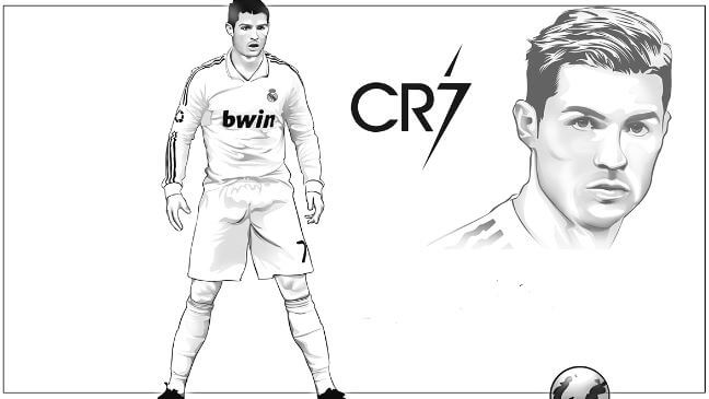 hình tô màu Ronaldo đầy bản lĩnh 