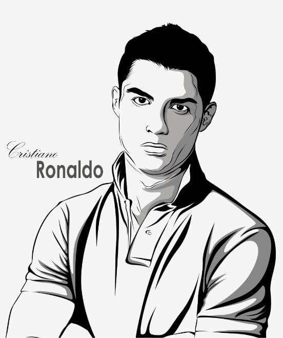 Tranh tô màu chân dung cầu thủ huyền thoại Ronaldo