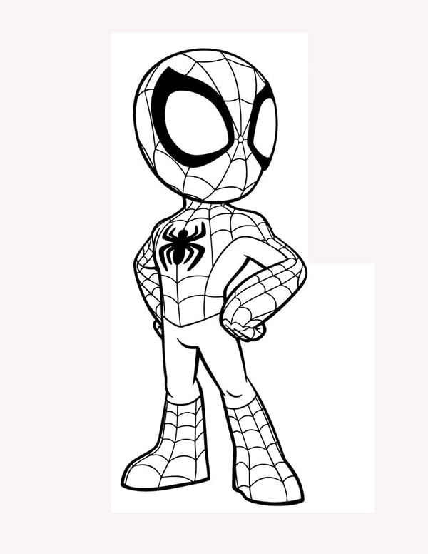 Tranh tô màu Spider Man chibi đẹp