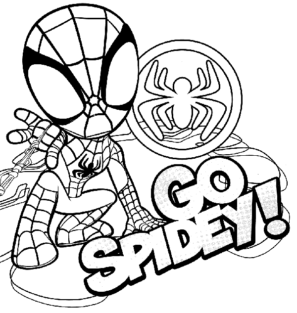 Tranh tô màu Spider Man chibi cute