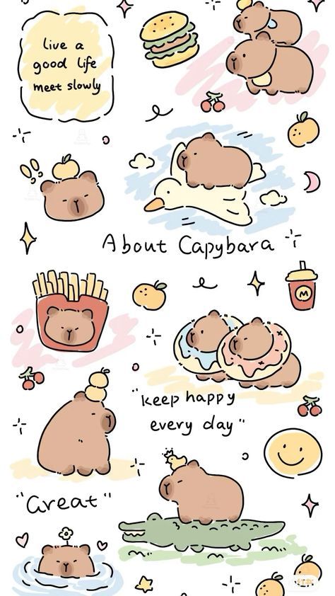 Hình nền capybara cute xinh xắn phù hợp các bạn nữ