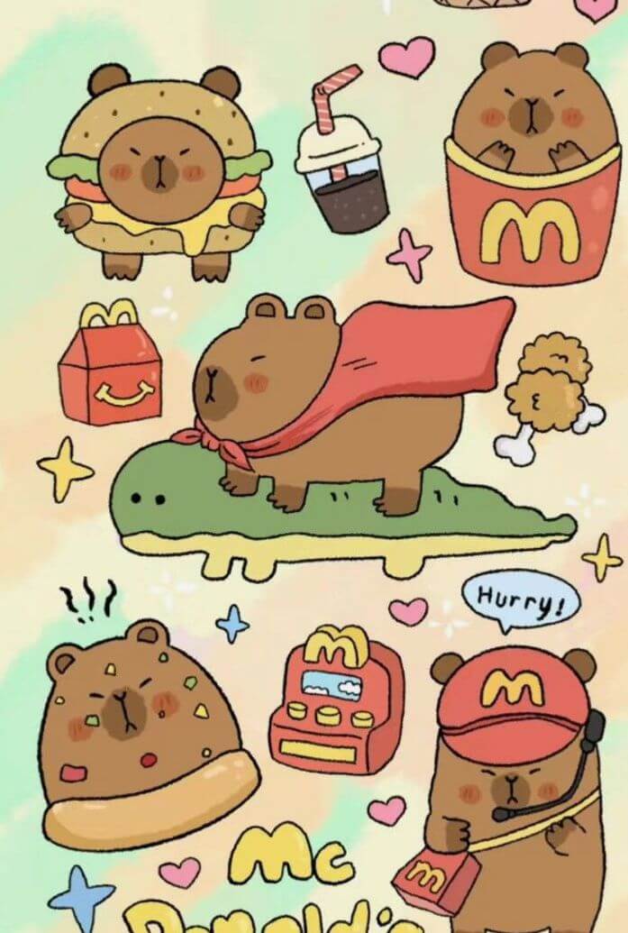 Hình nền capybara cute siêu nhân phù hợp các bạn nam