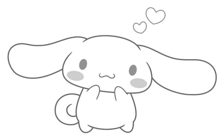 Hình tô màu chú chó Cinnamoroll cute đang yêu