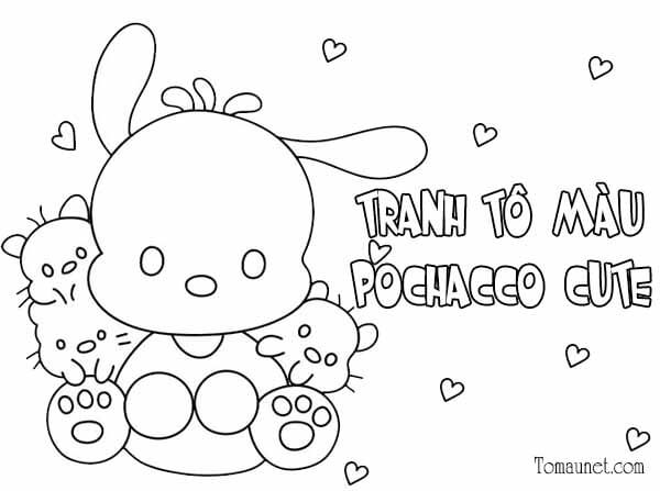 Tranh tô màu Pochacco cute dành cho bé