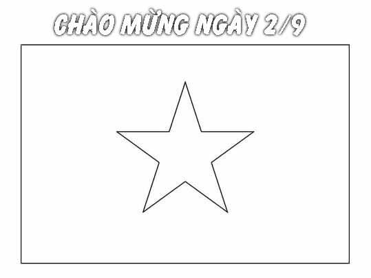 Tranh tô màu lá cờ Việt Nam chào mừng quốc khánh