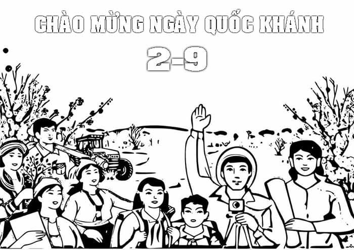 Tranh tô màu chào mừng ngày quốc khánh Việt Nam