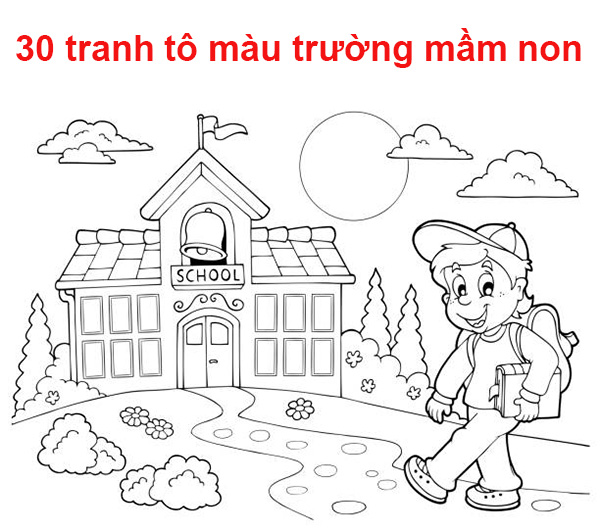 tranh tô màu trường mầm non đơn giản