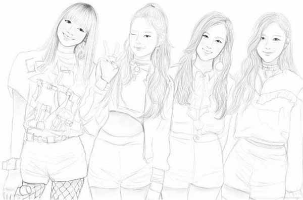 Tranh tô màu Blackpink cute cho fan hâm mộ