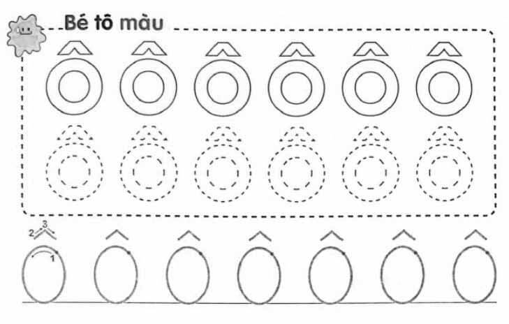 Luyện chữ Ô bằng cách tô màu