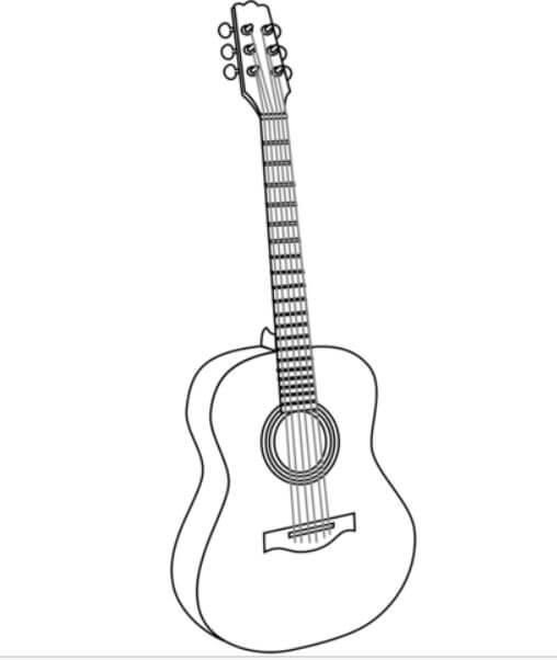 Tranh tô màu đàn guitar cổ điển