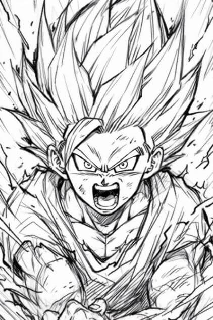 Tranh tô màu Goku: Tỏa sáng với Super Saiyan God