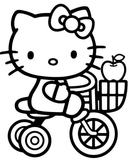 Tranh tô màu Hello Kitty quen thuộc