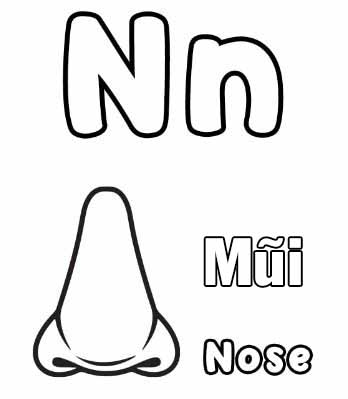 Tranh tô màu giác quan của bé với cái mũi (Nose)