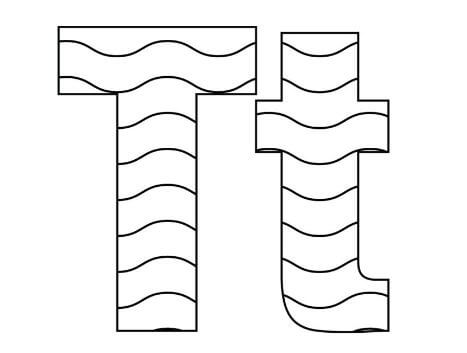 Tranh tô màu chữ T đẹp đơn giản