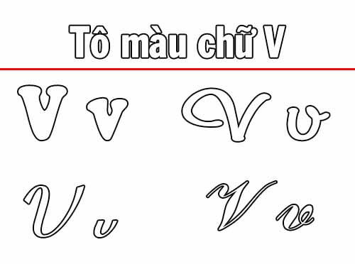 Top Mẫu Tranh Tô Màu Chữ V Đẹp và Sáng Tạo Cho Bé