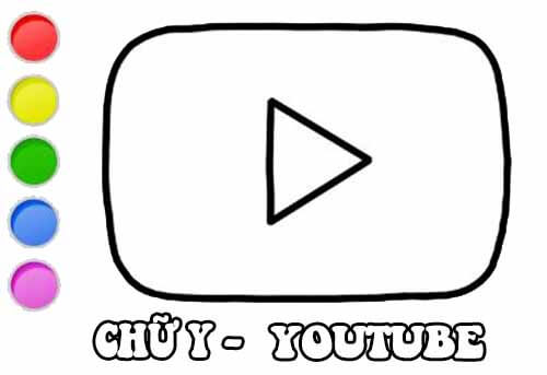 Tranh tô màu chữ Y với logo huyền thoại Youtube