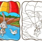 Tranh tô màu con thỏ dễ thương có sẵn mẫu