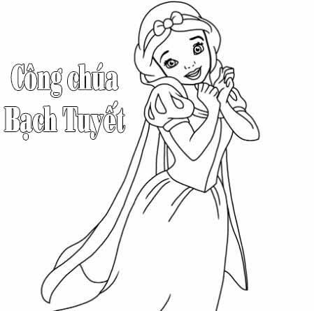 Cùng bé tô màu công chúa Bạch Tuyết siêu dễ thương