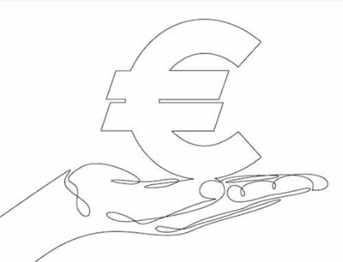 Tô màu biểu tượng của đồng tiền Euro 