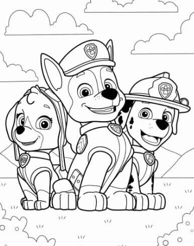 Tô màu dễ thương cùng các nhân vật yêu thích từ Paw Patrol