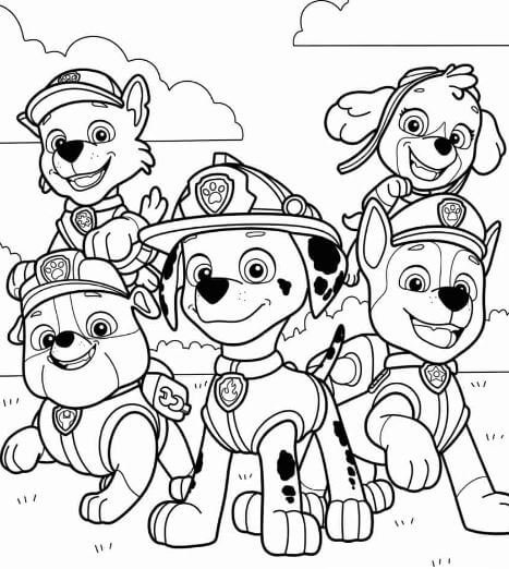 Bé yêu mê mẩn với tranh tô màu Paw Patrol sống động!