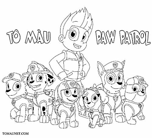 Hình ảnh tranh tô màu Paw Patrol