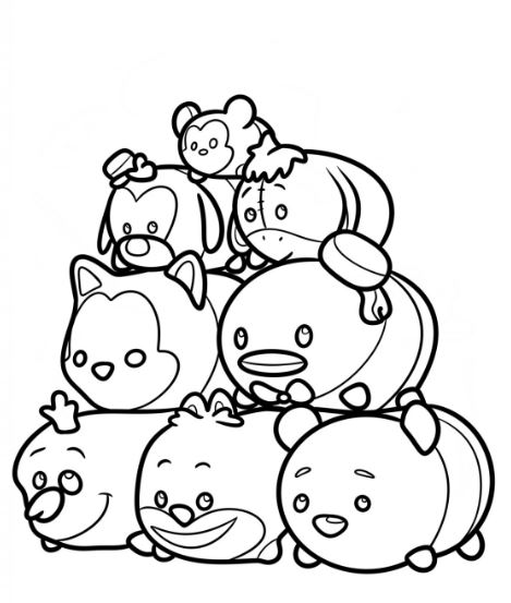 Trang tô màu kim tự tháp - Tsum Tsum