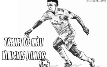 Bộ tranh tô màu Vinicius Junior dành cho fan bóng đá