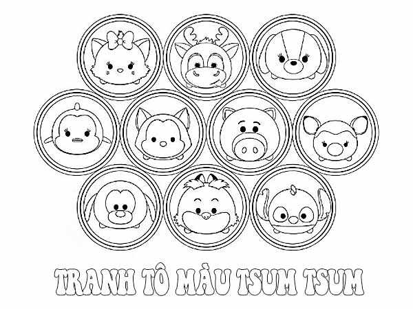 Bộ tranh tô màu Tsum Tsum của Disney dành cho bé