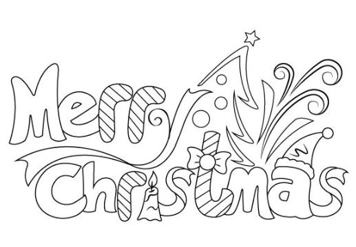 Bộ tranh tô màu chữ Merry Christmas đẹp lung linh 2025 46 Chữ Merry Christmas – Món quà Giáng Sinh ý nghĩa cho bé