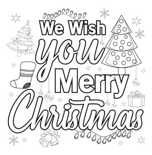 Bộ tranh tô màu chữ Merry Christmas đẹp lung linh 2025 47 Biến chữ Merry Christmas thành tác phẩm nghệ thuật qua tranh tô màu