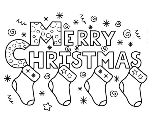 Bộ tranh tô màu chữ Merry Christmas đẹp lung linh 2025 50 Tải tranh tô màu chữ Merry Christmas cực hot