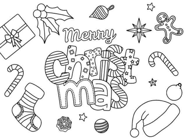 Bộ tranh tô màu chữ Merry Christmas đẹp lung linh 2025 51 Chữ Merry Christmas "biến hình" độc đáo qua bộ tranh tô màu siêu đẹp