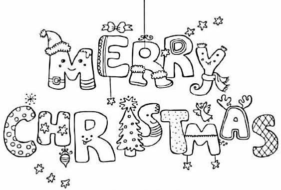 Bộ tranh tô màu chữ Merry Christmas đẹp lung linh 2025 38 Tranh tô màu Merry Christmas để trang trí cực đẹp