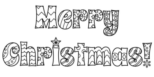Bộ tranh tô màu chữ Merry Christmas đẹp lung linh 2025 43 Mẫu tranh tô màu chữ Merry Christmas đơn giản