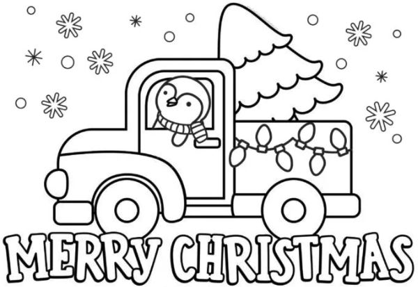 Bộ tranh tô màu chữ Merry Christmas đẹp lung linh 2025 44 Merry Christmas – Vừa học chữ, vừa chơi Noel thật vui