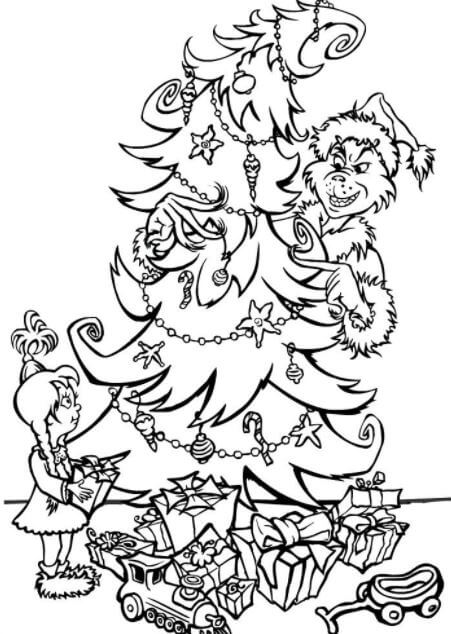 Thử sức sáng tạo với bộ tranh tô màu Grinch đầy thú vị!