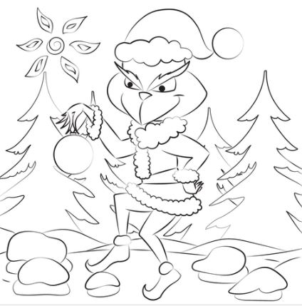 Tô màu Grinch thật đẹp bạn nhé