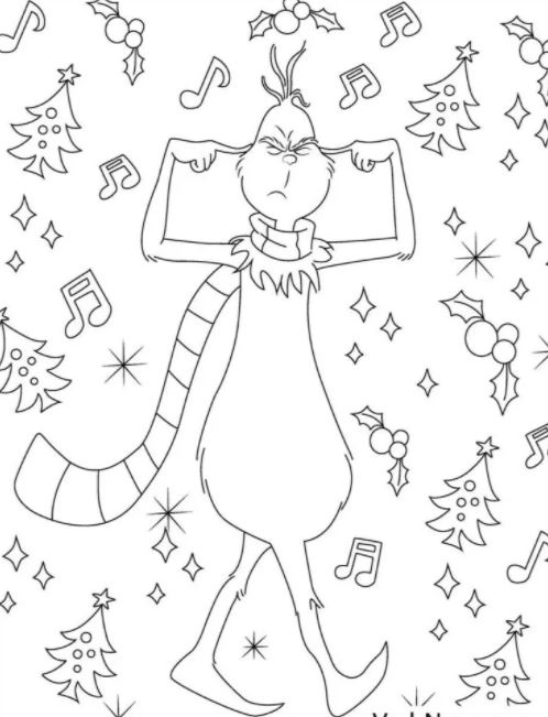 Nghệ thuật của bạn qua tranh tô màu Grinch