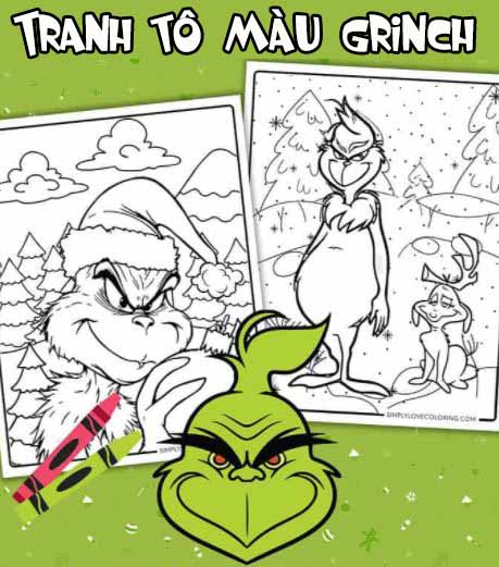 [Tomaunet] Tuyển tập tranh tô màu Grinch mùa giáng sinh 2025