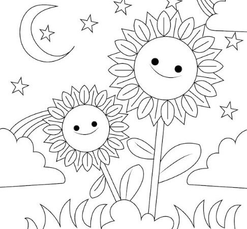 Bộ sưu tập tranh tô màu hoa hướng dương miễn phí