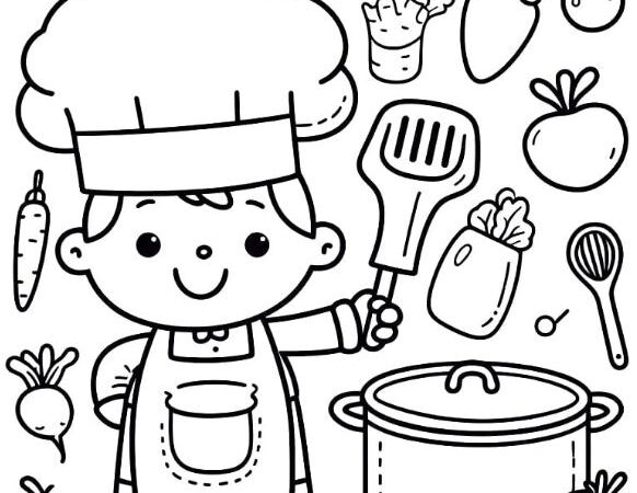 Khám phá tài nghệ đầu bếp qua tranh tô màu độc đáo